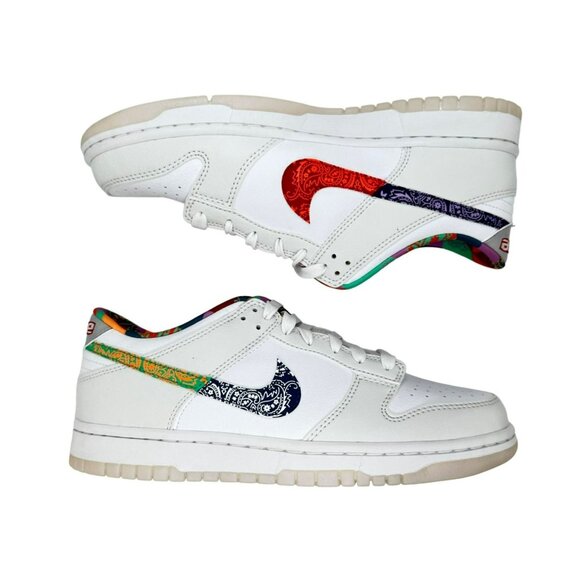 ✨Nike Dunk Low GS Paisley Size 6Y Kid's shoes Sneakers White FN8913-141✨ - Picture 2 of 10